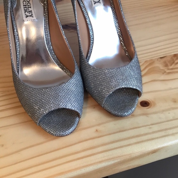 ✨BADGLEY MISCHKA✨Diamond Drill Silver Glitter Heel - Picture 5 of 5